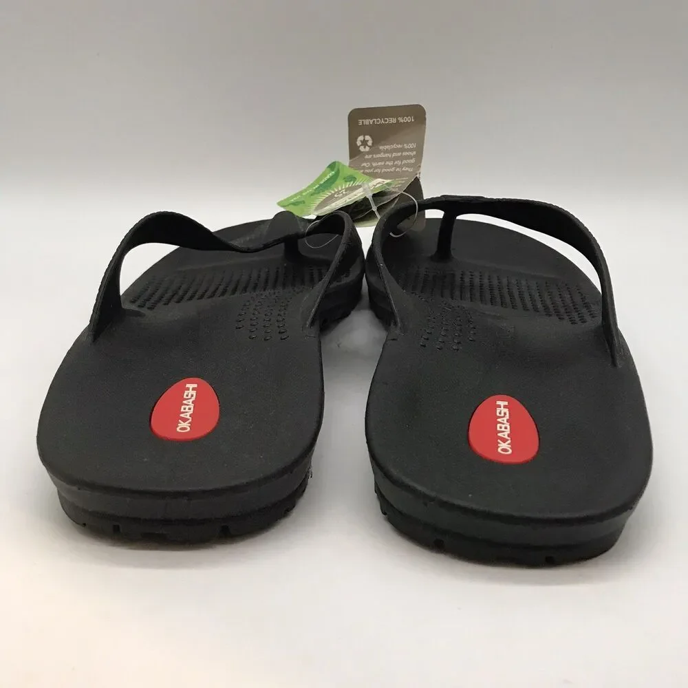 Okabashi Surf Sport Sandals Men's 12 (XXL) Black Comfy Arch Support Recycled USA